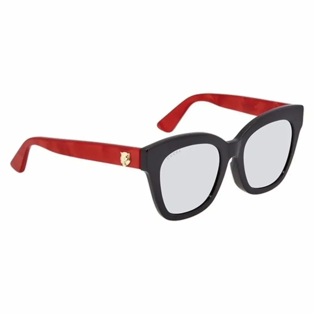 EUC Gucci GG0029SA Black Red Cat Eye Sunglasses Gold Tiger Bee 53mm